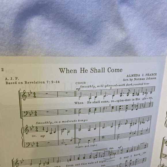 When He Shall Come SATB Piano Sheet Music 1971 Singspiration ZJP7294 Gospel - Picture 4 of 7